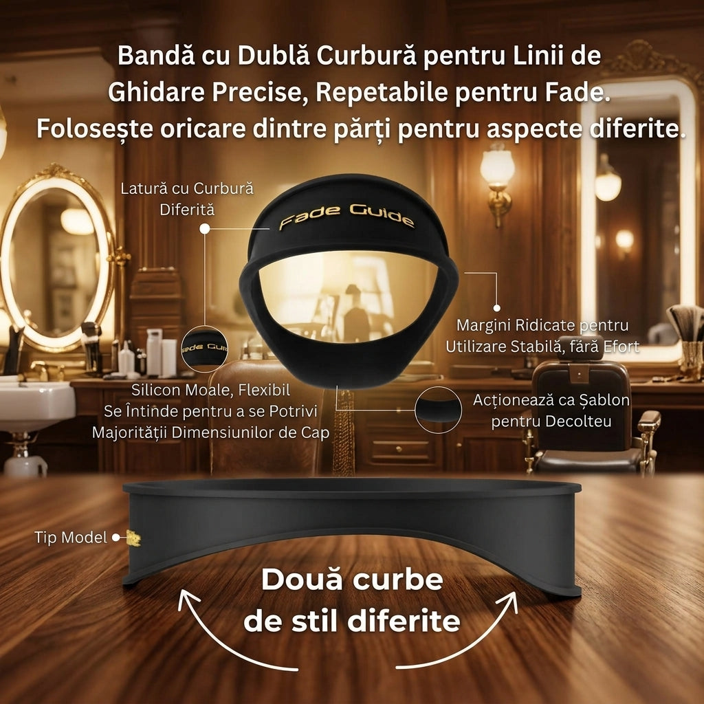 Set 1+1 gratis Bandă de Contur pentru Tuns Acasă, Reglabilă pe Înălțime și Curbă